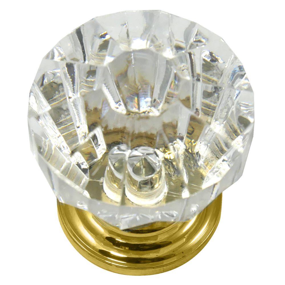 Laurey 82104 1 1/4" Acrystal Knob - Acrylic w/ Brass Base in the Kristal collection