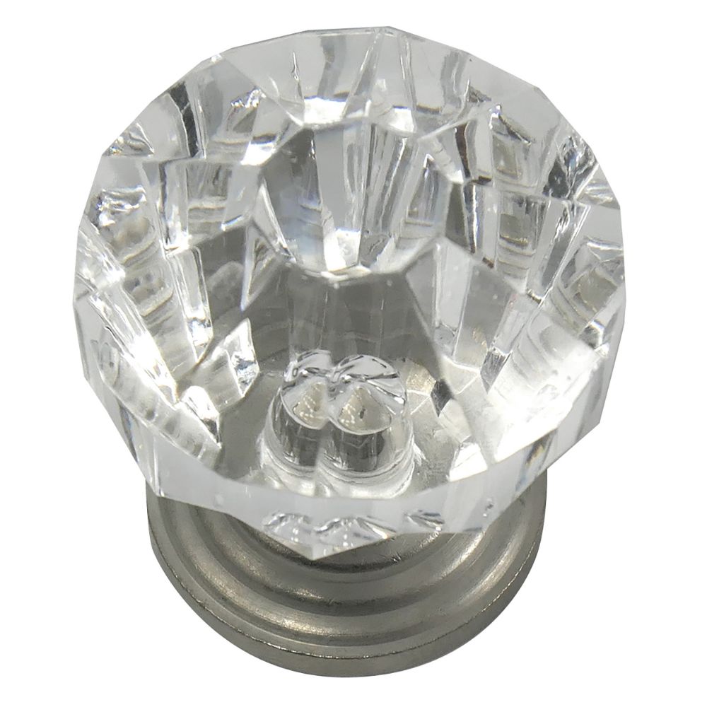 Laurey 82159 1 1/4" Acrystal Knob -w/ Satin Pewter Base in the Kristal collection