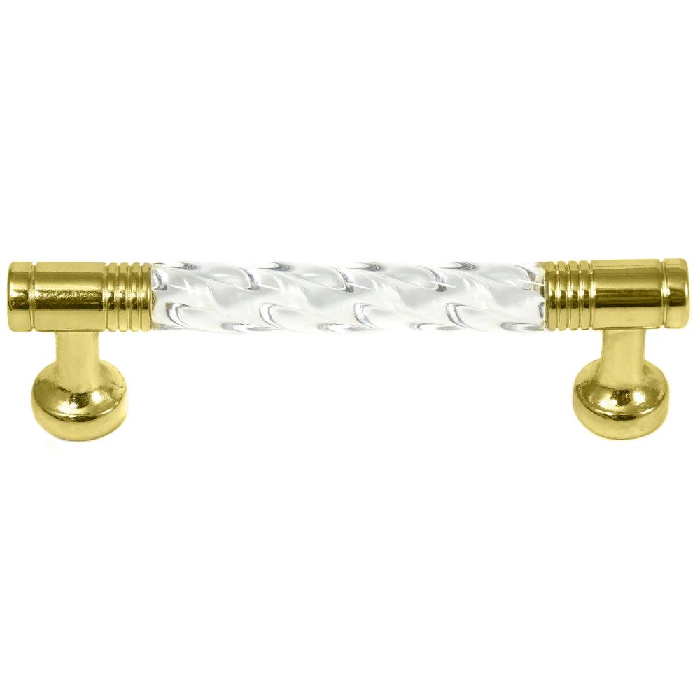 Laurey Hardware 15543, First Family 3 Inch Center to Center White/Polished Brass  Cabinet Pull