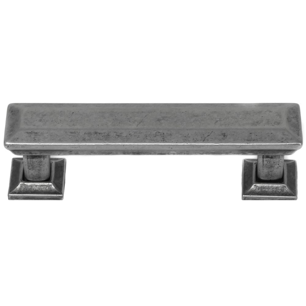 MNG Hardware 83664 3" Pull with Back Plate - Poise - Distressed Pewter
