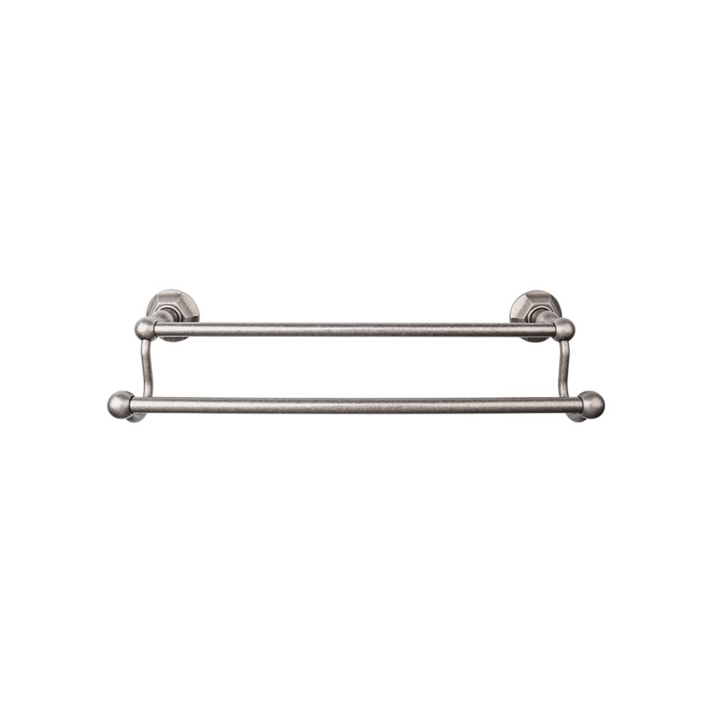 Top Knobs ED11APB Edwardian Bath 30" Double Towel Bar - Antique Pewter - Hex Backplate