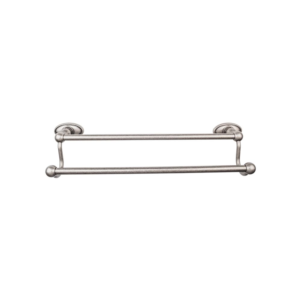 Top Knobs ED11APC Edwardian Bath 30" Double Towel Bar - Antique Pewter - Oval Backplate