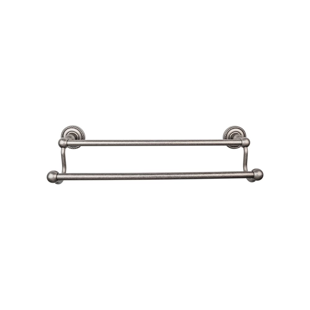 Top Knobs ED11APF Edwardian Bath 30" Double Towel Bar - Antique Pewter - Rope Backplate