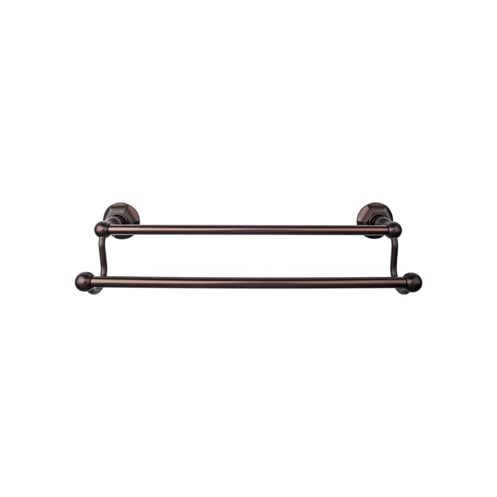 Top Knobs ED11ORBB Edwardian Bath 30" Double Towel Bar - Oil Rubbed Bronze - Hex Backplate