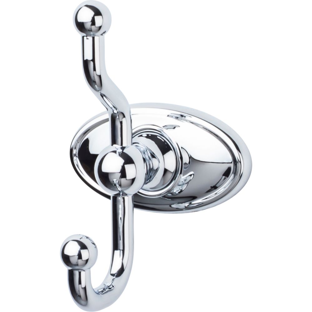 Top Knobs ED2PCC Edwardian Bath Double Hook - Polished Chrome - Oval Backplate