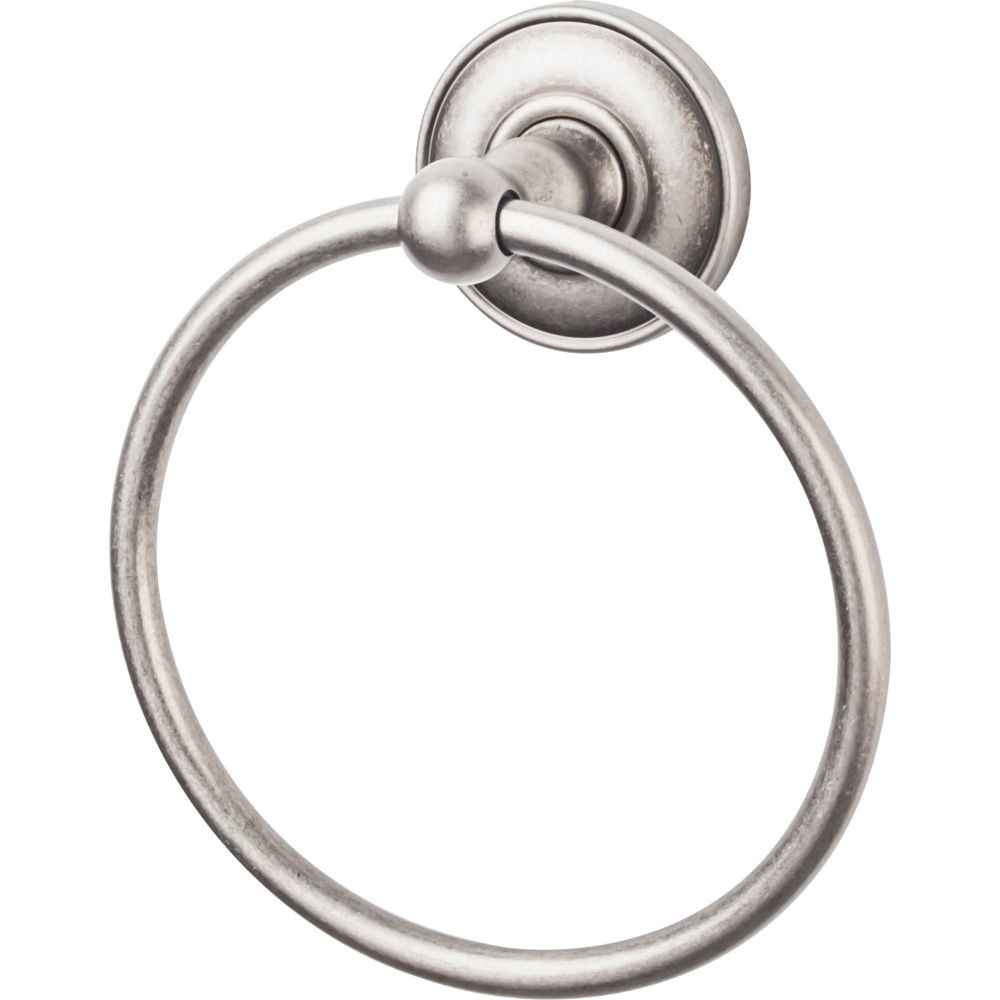 Top Knobs ED5APD Edwardian Bath Ring - Antique Pewter - Plain Backplate