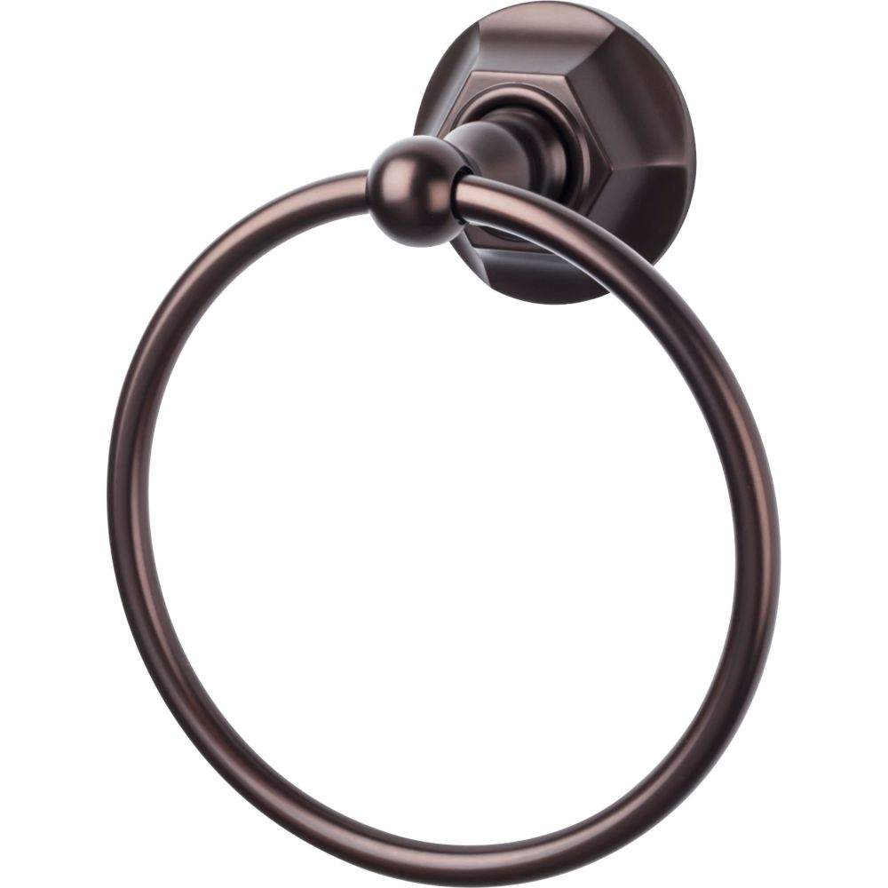 Top Knobs ED5ORBB Edwardian Bath Ring - Oil Rubbed Bronze - Hex Backplate