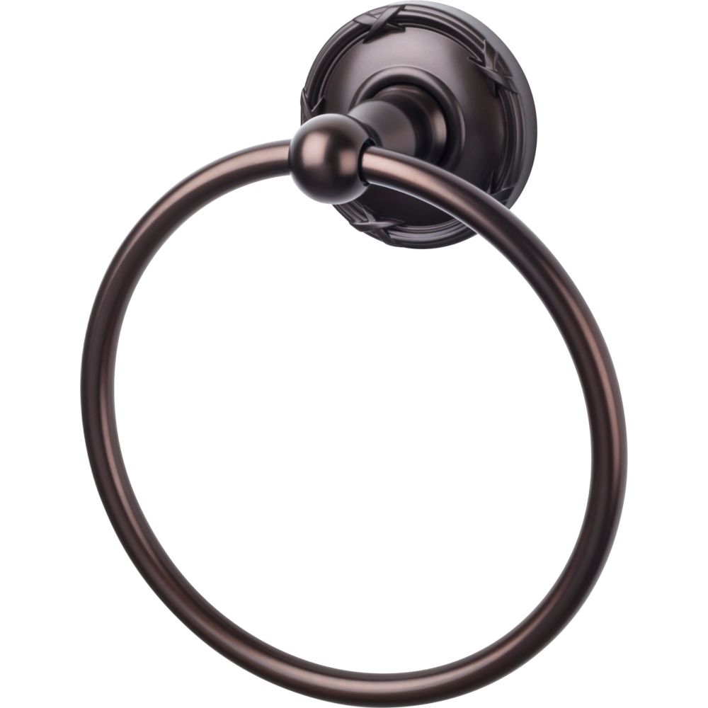 Top Knobs ED5ORBE Edwardian Bath Ring - Oil Rubbed Bronze - Ribbon Backplate