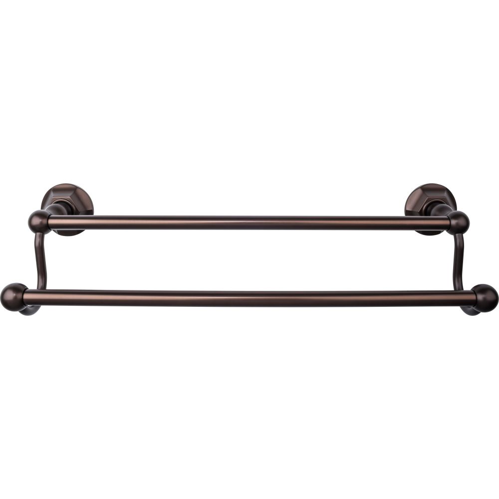 Top Knobs ED7ORBB Edwardian Bath 18" Double Towel Bar - Oil Rubbed Bronze - Hex Backplate