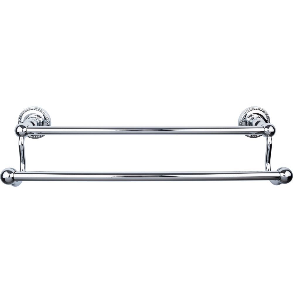 Top Knobs ED7PCF Edwardian Bath 18" Double Towel Bar - Oil Rubbed Bronze - Rope Backplate