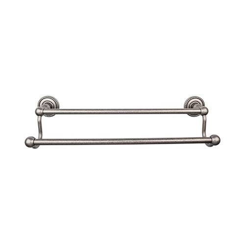 Top Knobs ED9APF Edwardian Bath 24" Double Towel Bar - Antique Pewter - Rope Backplate