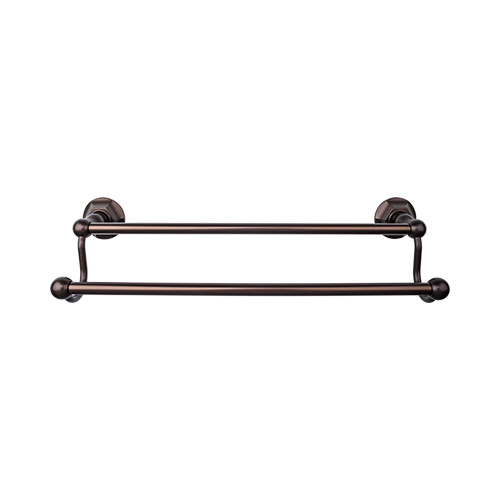 Top Knobs ED9ORBB Edwardian Bath 24" Double Towel Bar - Oil Rubbed Bronze - Hex Backplate