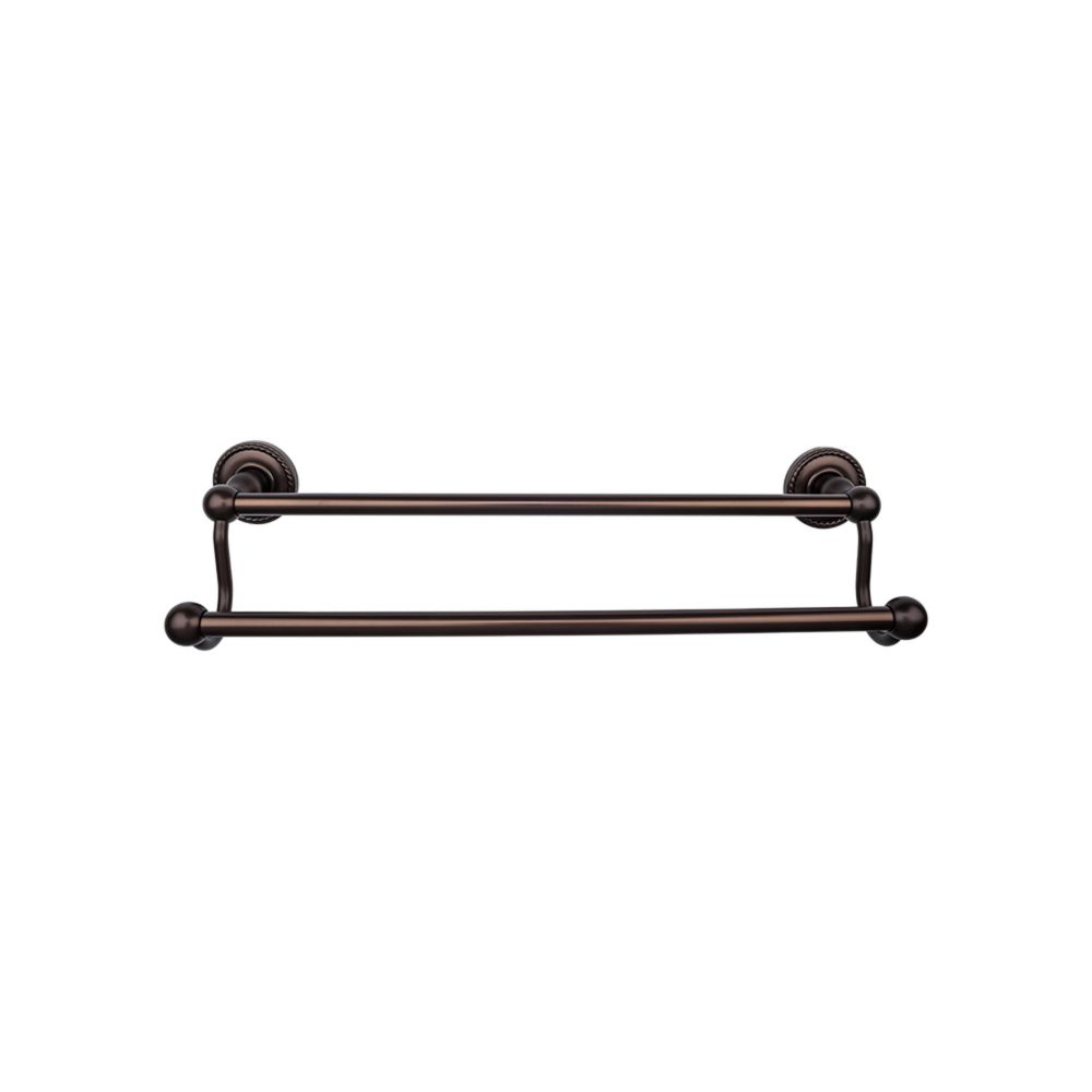 Top Knobs ED9ORBF Edwardian Bath 24" Double Towel Bar - Oil Rubbed Bronze - Rope Backplate