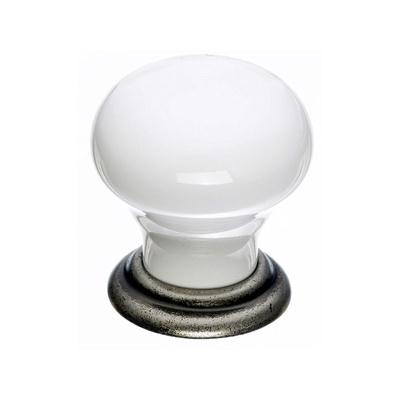 Top Knobs M111 - Small Knob 1 1/8 - Pewter Antique and White - Chateau Collection 