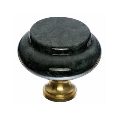 Top Knobs M120 - Green Ubatuba Granite 1 3/8 with Brass base - Chateau Collection 