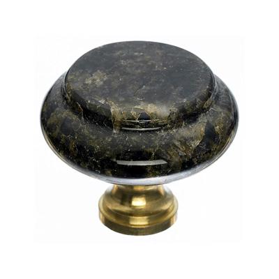 Top Knobs M121 - Green Marble 1 3/8 with Brass base - Chateau Collection 