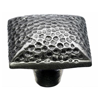 Top Knobs M260 - Square Iron Knob Dimpled 1 3/8 - Cast Iron - Chateau II Collection 