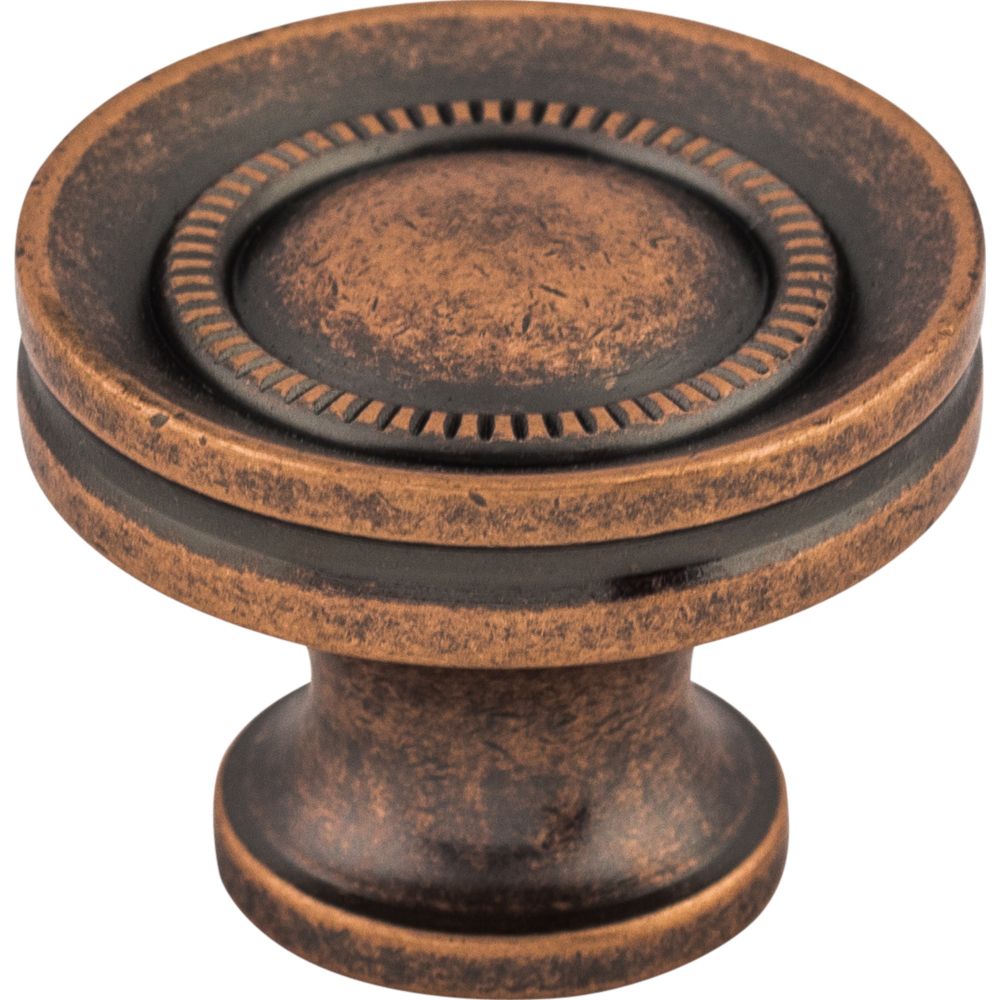 Top Knobs M297 Button Faced Knob 1 1/4" - Antique Copper