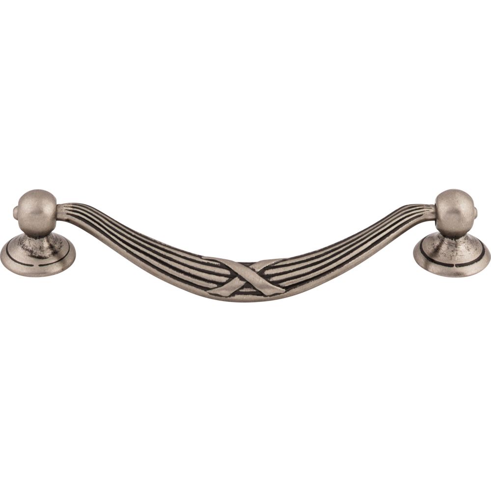 Top Knobs M932 Ribbon & Reed Drop Pull 5 1/16" (c-c) - Pewter Antique