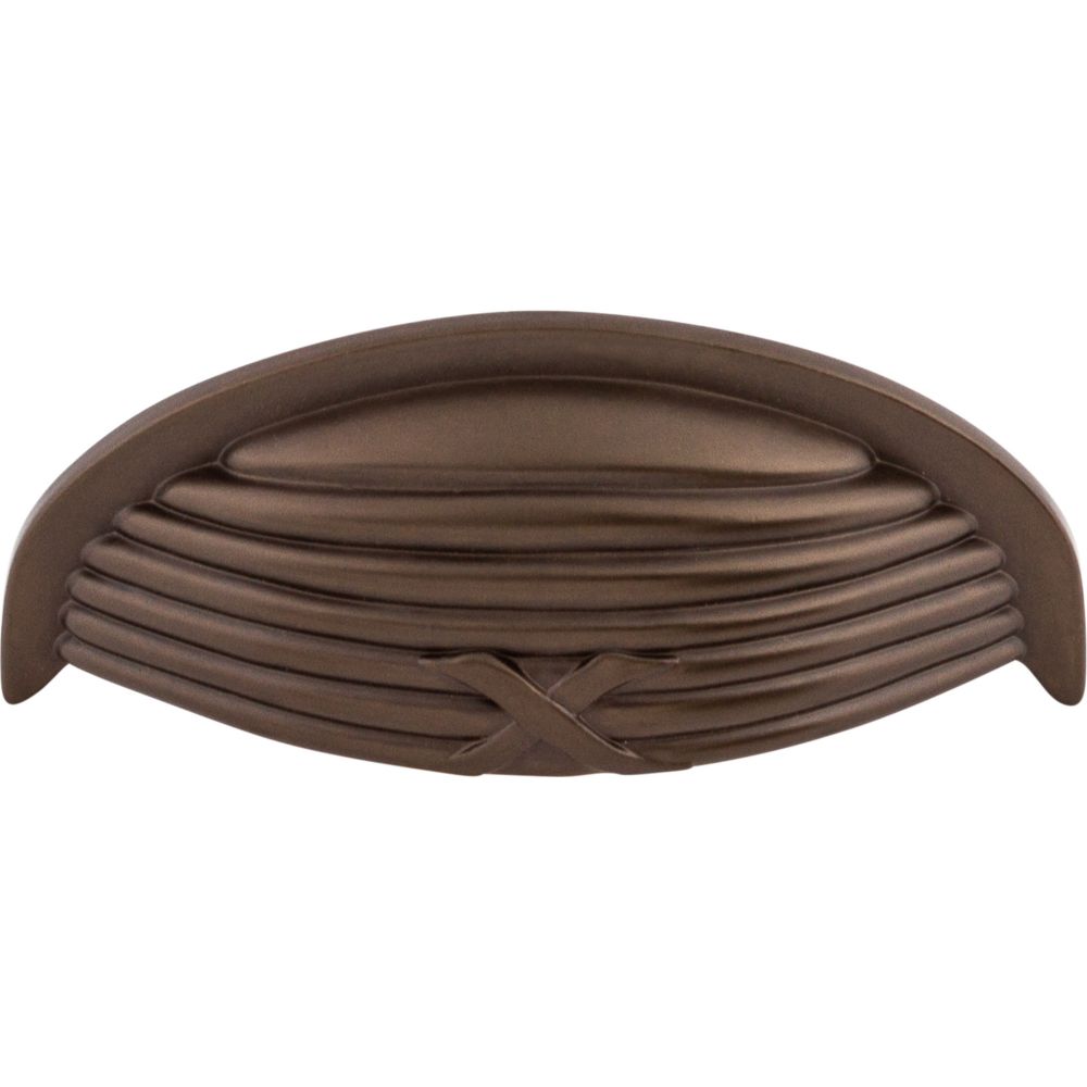 Top Knobs M940 Ribbon & Reed Cup Pull 3" (c-c) - Oil Rubbed Bronze