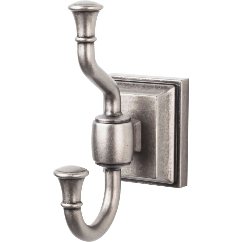 Top Knobs STK2AP Stratton Bath Double Hook - Antique Pewter