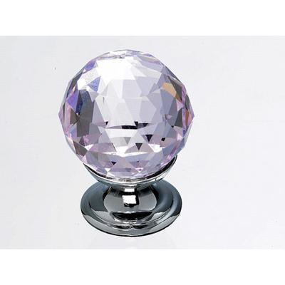 Top Knobs TK117PC Pink Crystal Knob 1 1/8" w/ Polished Chrome Base