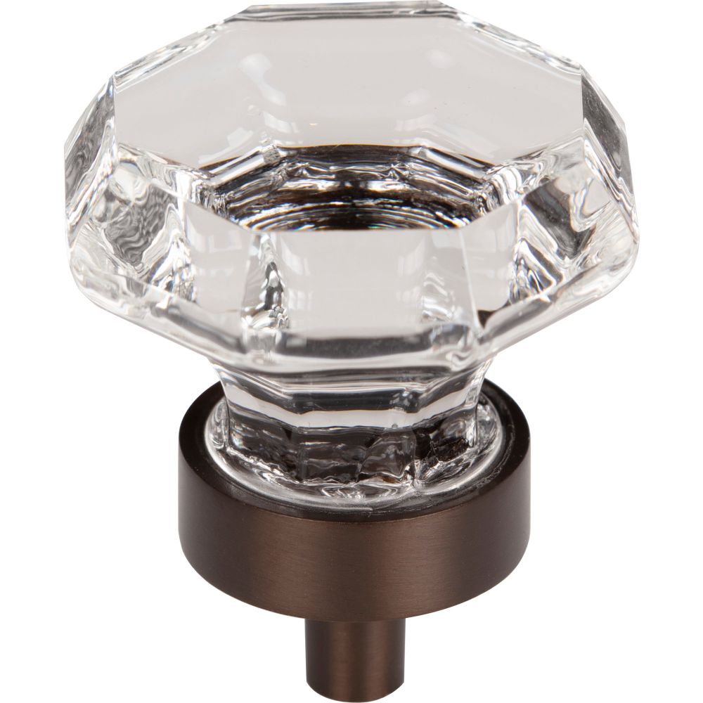 Top Knobs TK128ORB Clear Octagon Crystal Knob 1 3/8" w/ Oil Rubbed Bronze Base
