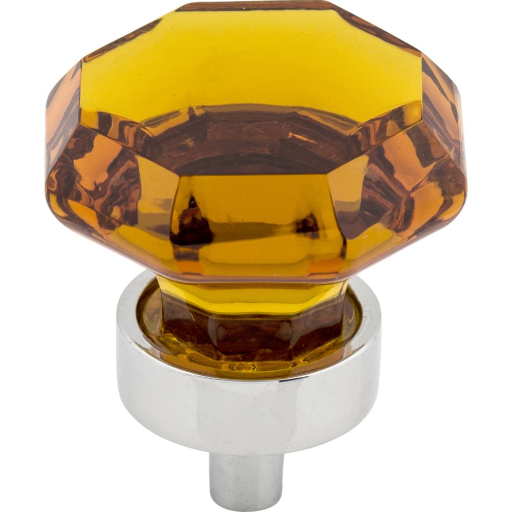 Top Knobs TK138PC Wine Octagon Crystal Knob 1 3/8" w/ Polished Chrome Base
