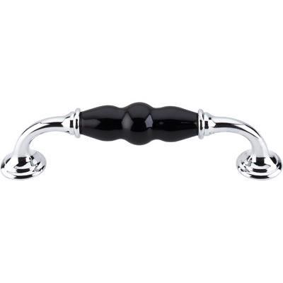 Top Knobs TK310PC D - Handle 5 1/16 in. (c-c) - Polished Chrome & Black