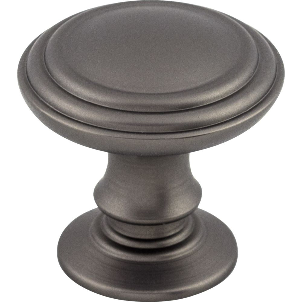 Top Knobs TK320AG Reeded Knob 1 1/4 Inch - Ash Gray