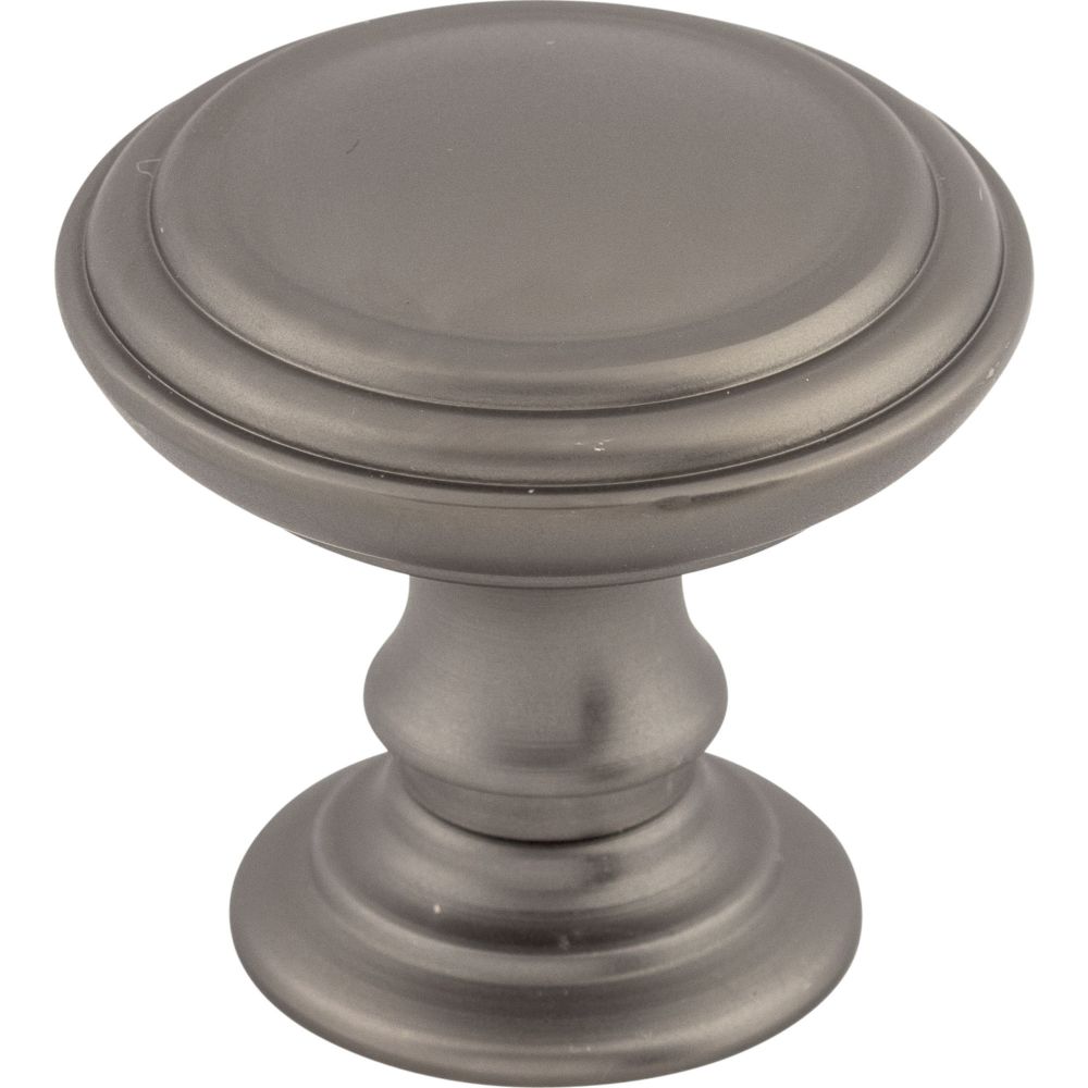 Top Knobs TK321AG Reeded Knob 1 1/2 Inch - Ash Gray