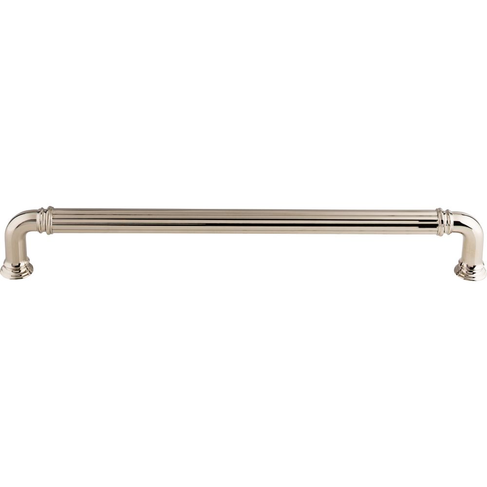 Top Knobs TK327PN Reeded Appliance Pull 12" (c-c) - Polished Nickel