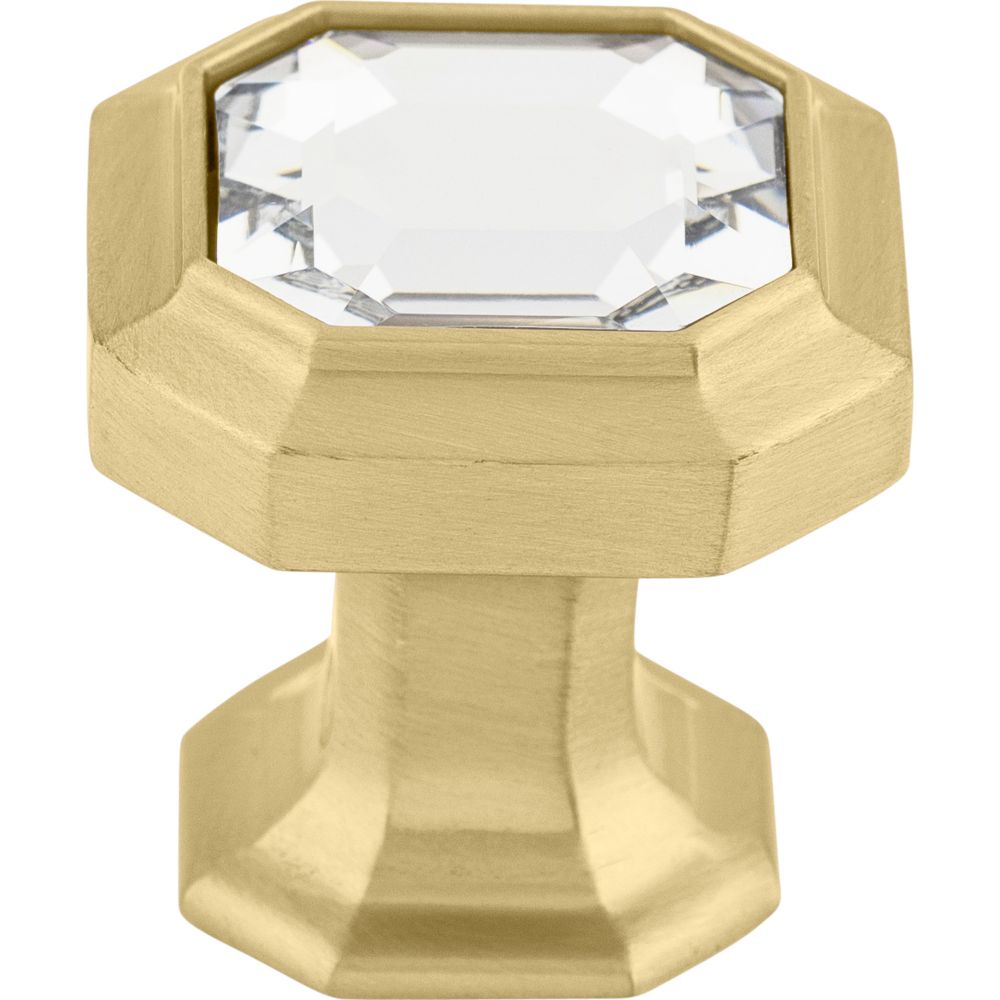 Top Knobs TK390HB Chareau Crystal Emerald Knob 1 1/8" in Honey Bronze