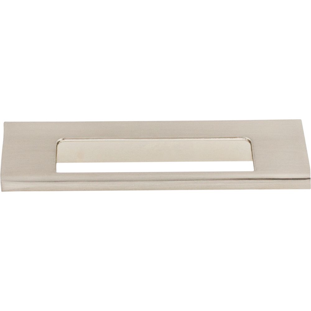 Top Knobs TK520BSN Europa Cut Out 3 3/4" Center to Center Finger Pull in Brushed Satin Nickel