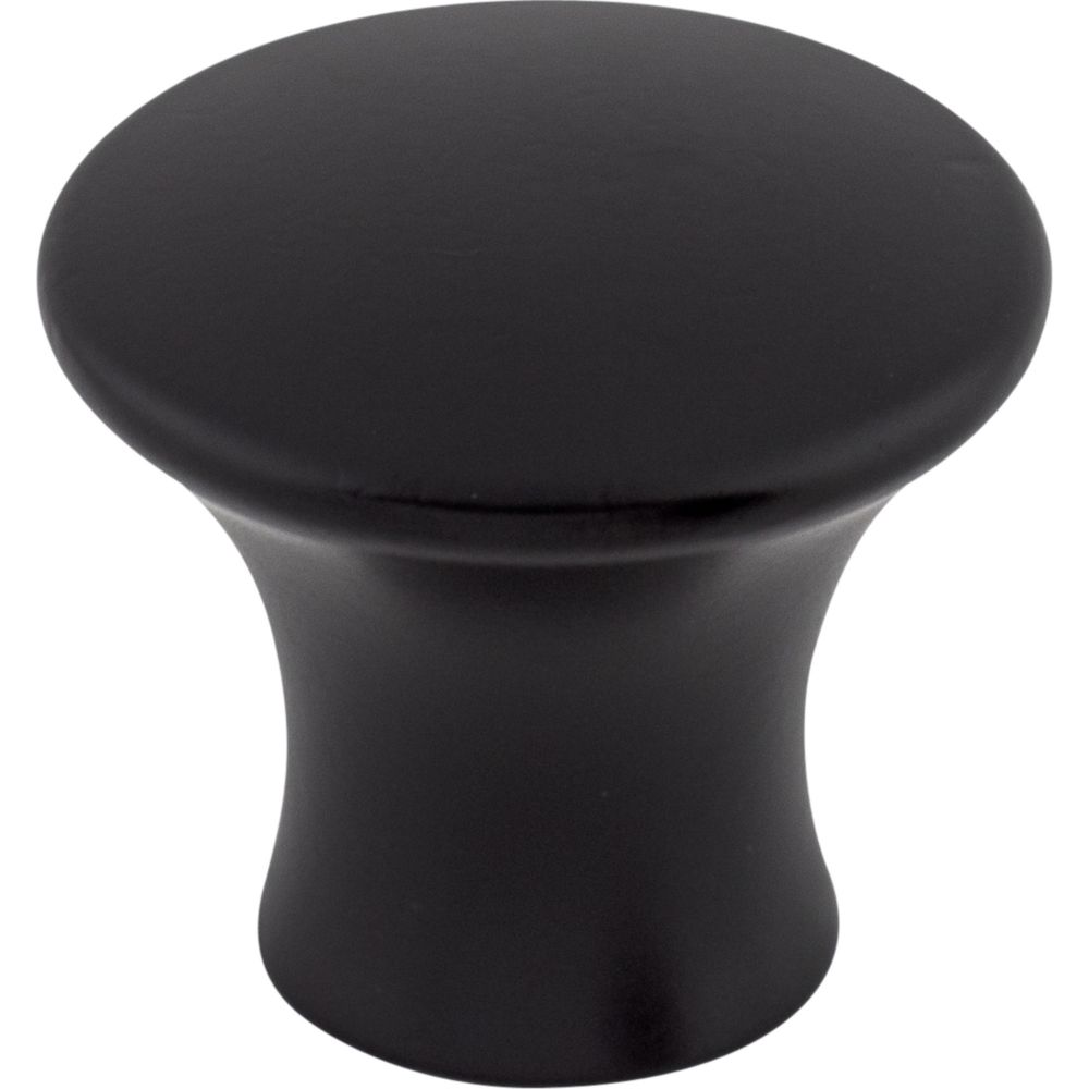 Top Knobs TK591BLK Oculus Round Knob Medium 1 1/8" -  Flat Black