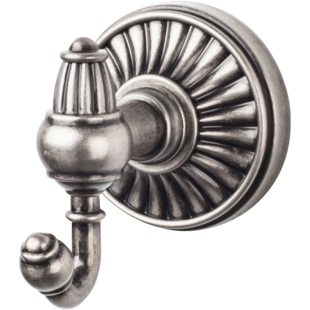 Top Knobs TUSC2PTA Tuscany Bath Double Hook - Antique Pewter