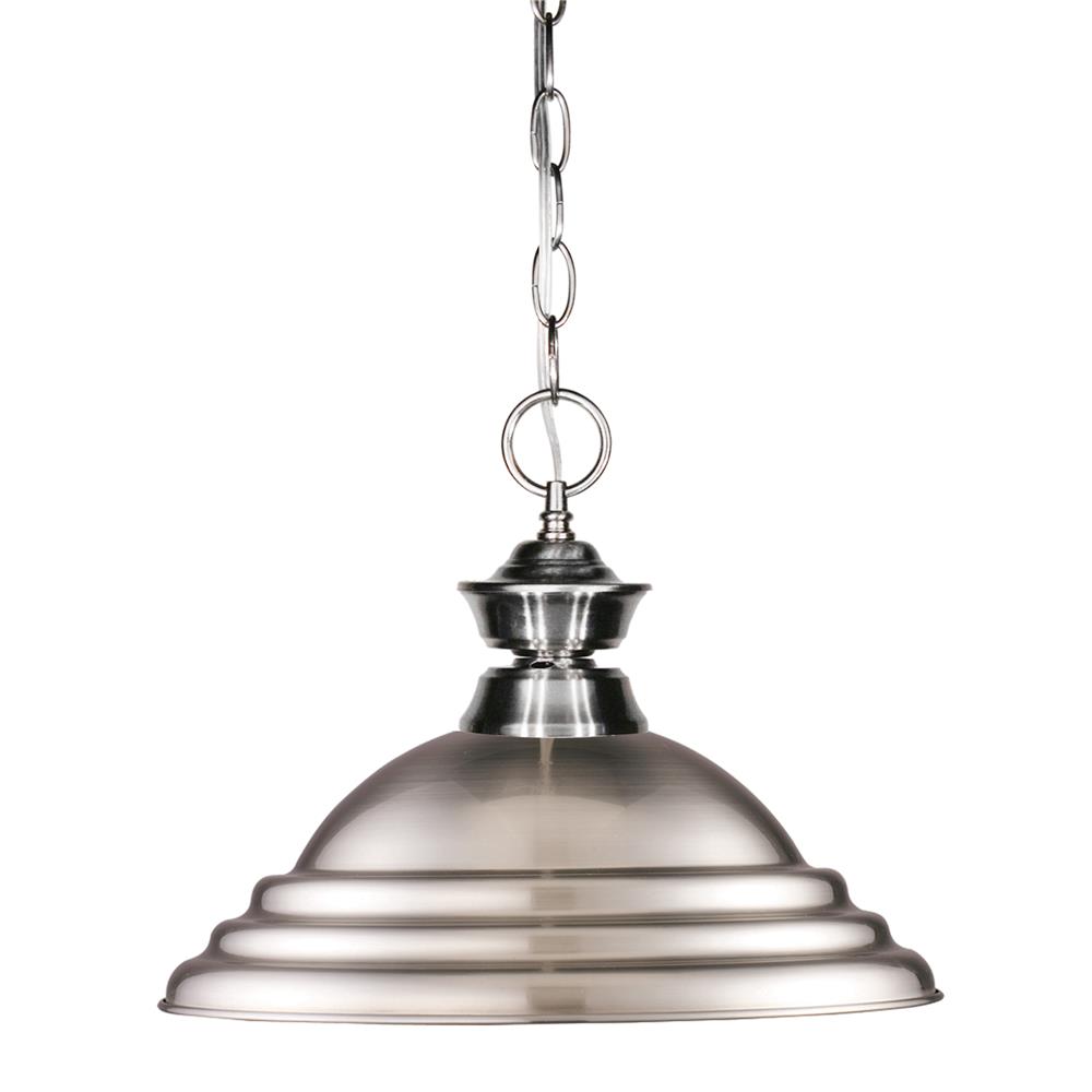 Z-Lite 100701BN-SBN 1 Light Pendant in Pewter with a Pewter Metal Shade
