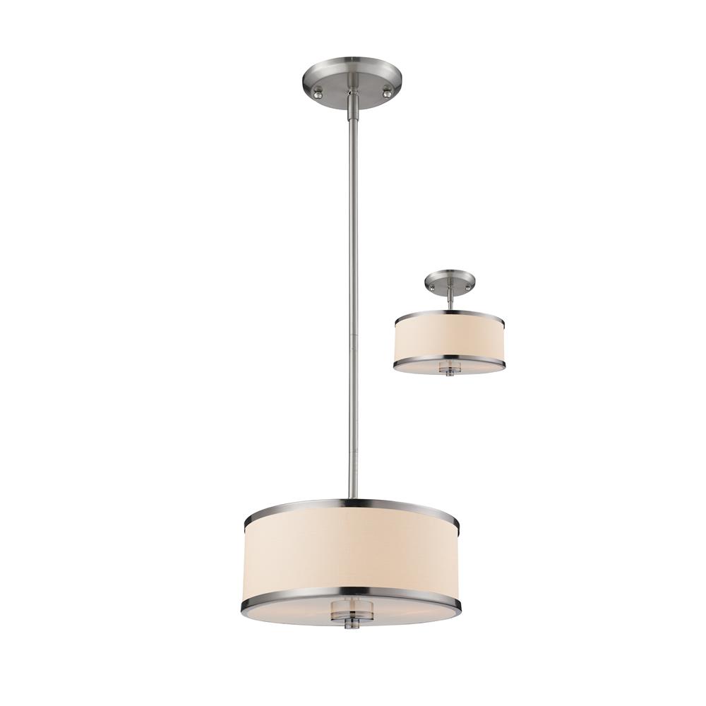 Z-Lite 183-12 Cameo 2 Light Convertible Pendant in Brushed Nickel