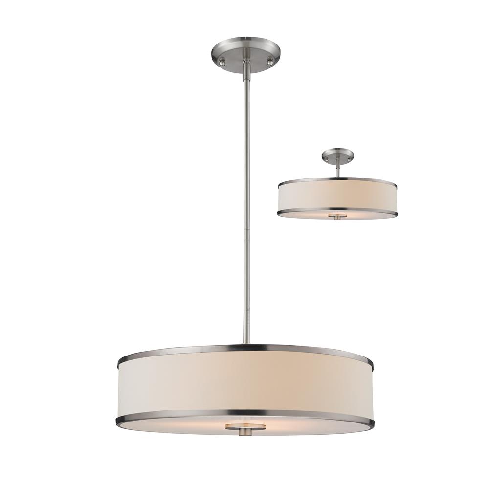 Z-Lite 183-20 Cameo 3 Light Convertible Pendant in Brushed Nickel