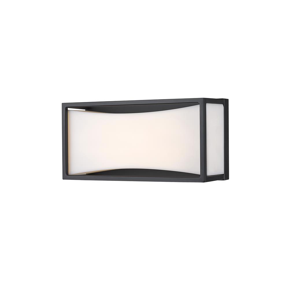 Z-Lite 1933-8MB-LED Baden 1 Light Vanity in Matte Black with Frosted White Shade