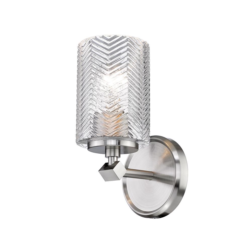 Z-Lite 1934-1S-BN Dover Street 1 Light Wall Sconce in Brushed Nickel with Clear Shade