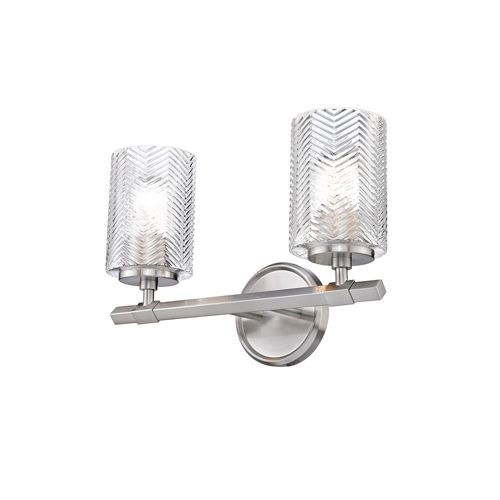 Z-Lite 1934-2V-BN Dover Street 2 Light Vanity in Brushed Nickel with Clear Shade