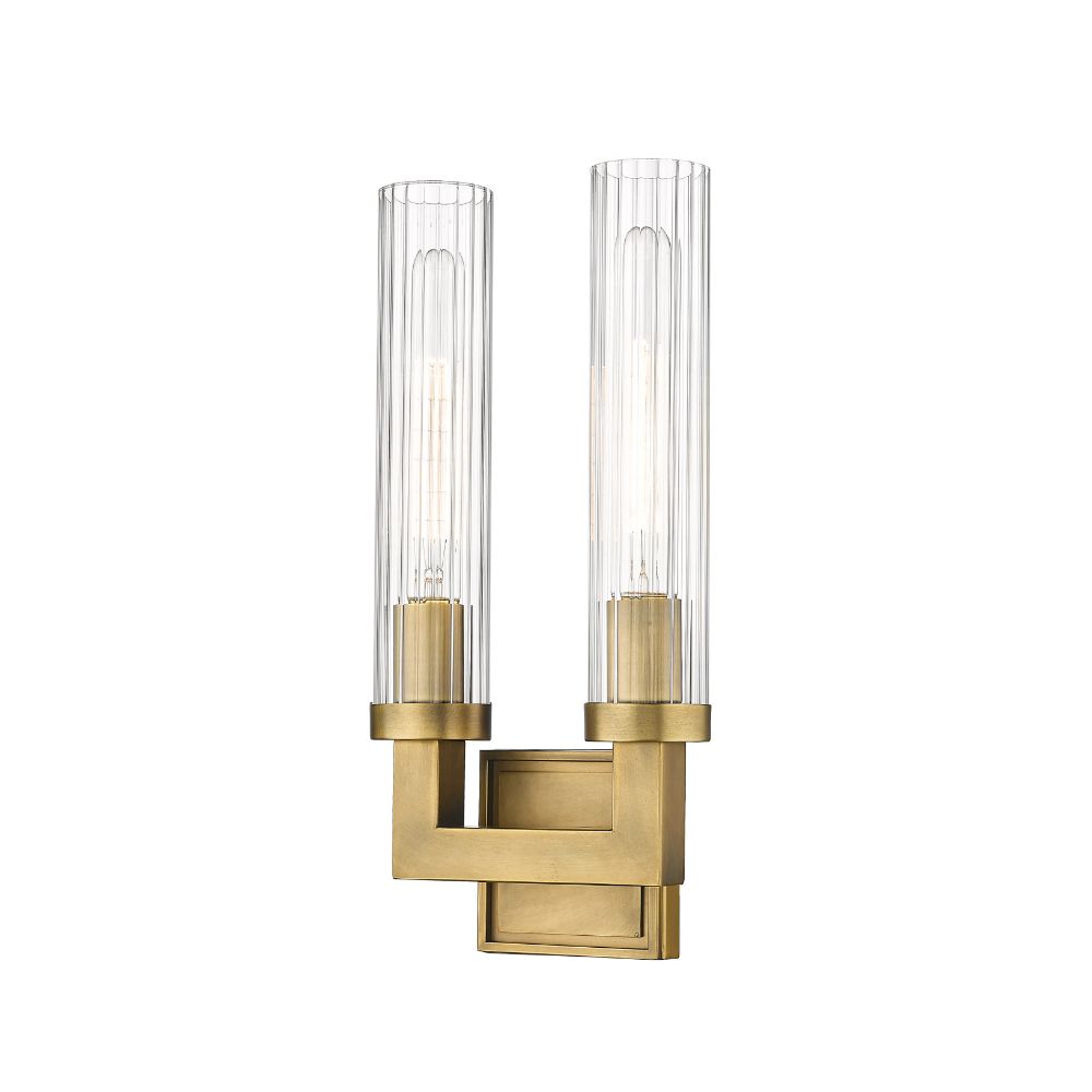 Z-Lite 3031-2S-RB 2 Light Wall Sconce in Rubbed Brass