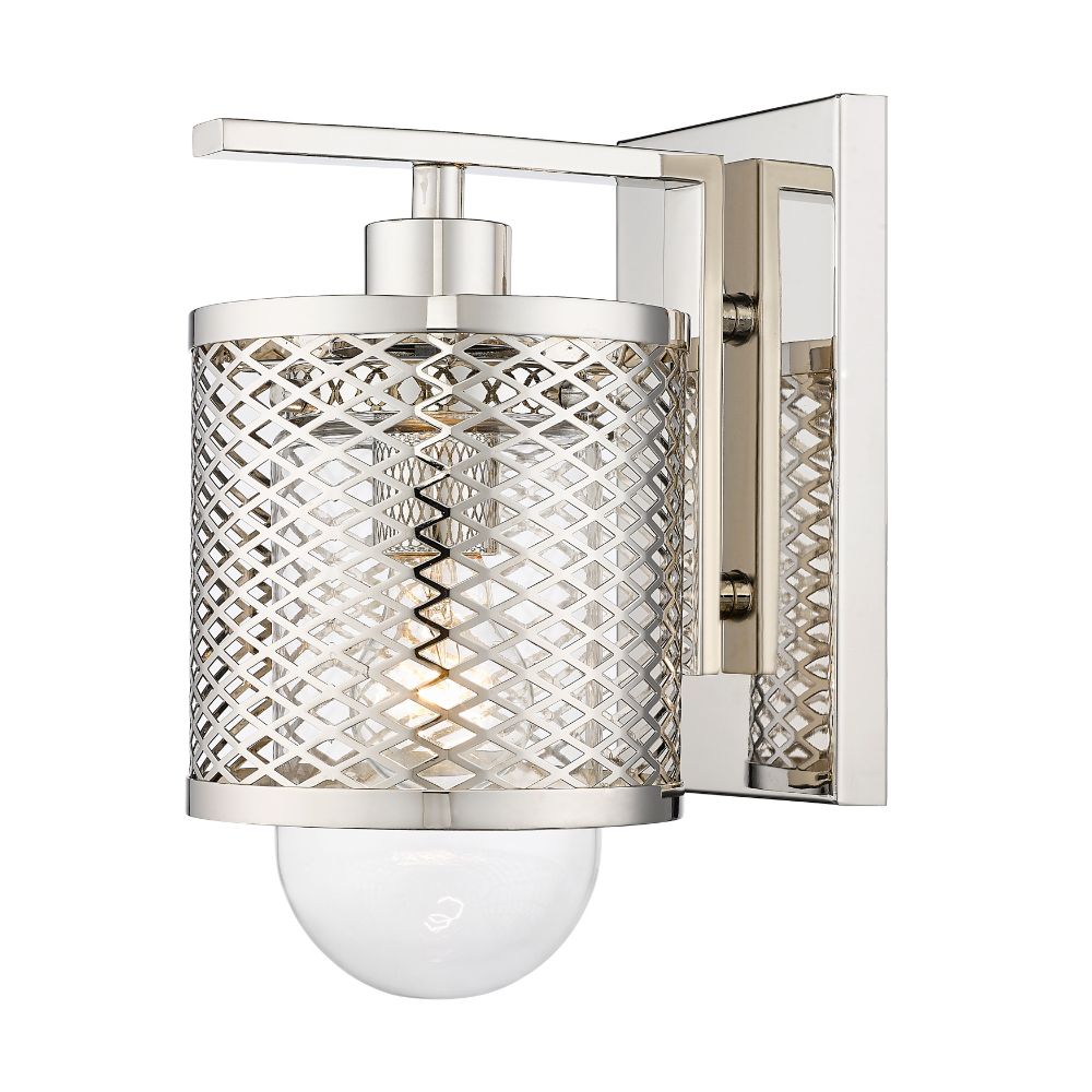 Z-Lite 3037-1S-PN 1 Light Wall Sconce in Polished Nickel