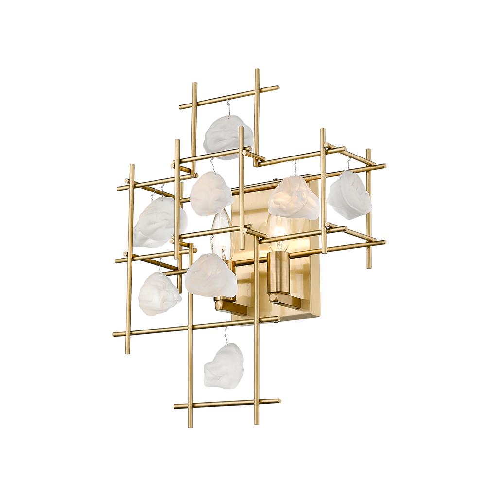 Z-Lite 4007S-AGBR Garroway 2 Light Wall Sconce in Aged Brass with Aged Brass Shade