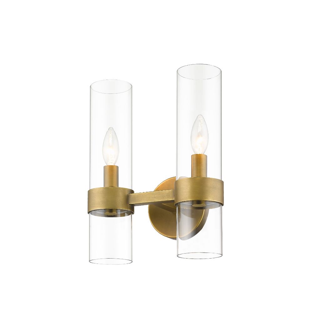 Z-Lite 4008-2S-RB 2 Light Wall Sconce in Rubbed Brass