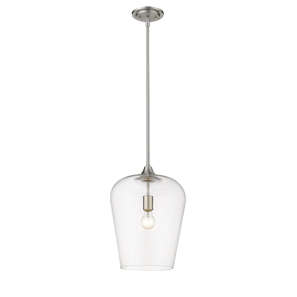 Z-Lite 473P12-BN Joliet 1 Light Pendant in Brushed Nickel with Cleat Shade
