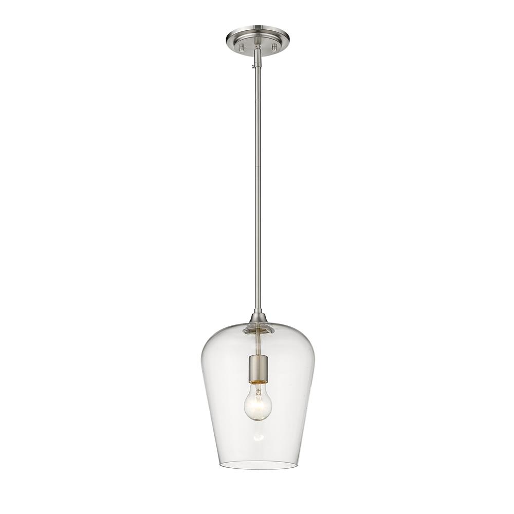 Z-Lite 473P9-BN Joliet 1 Light Pendant in Brushed Nickel with Cleat Shade
