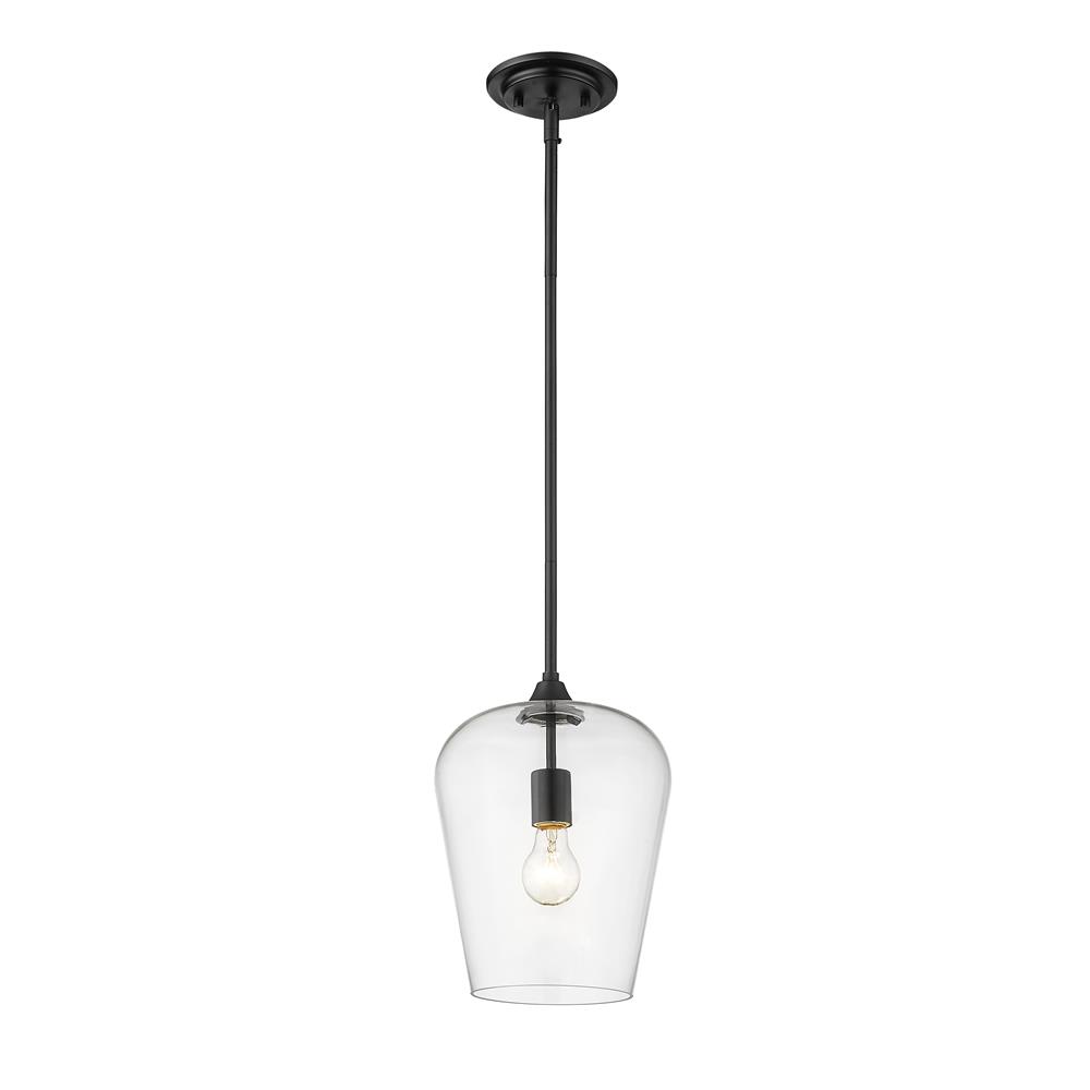Z-Lite 473P9-MB Joliet 1 Light Pendant in Matte Black with Cleat Shade