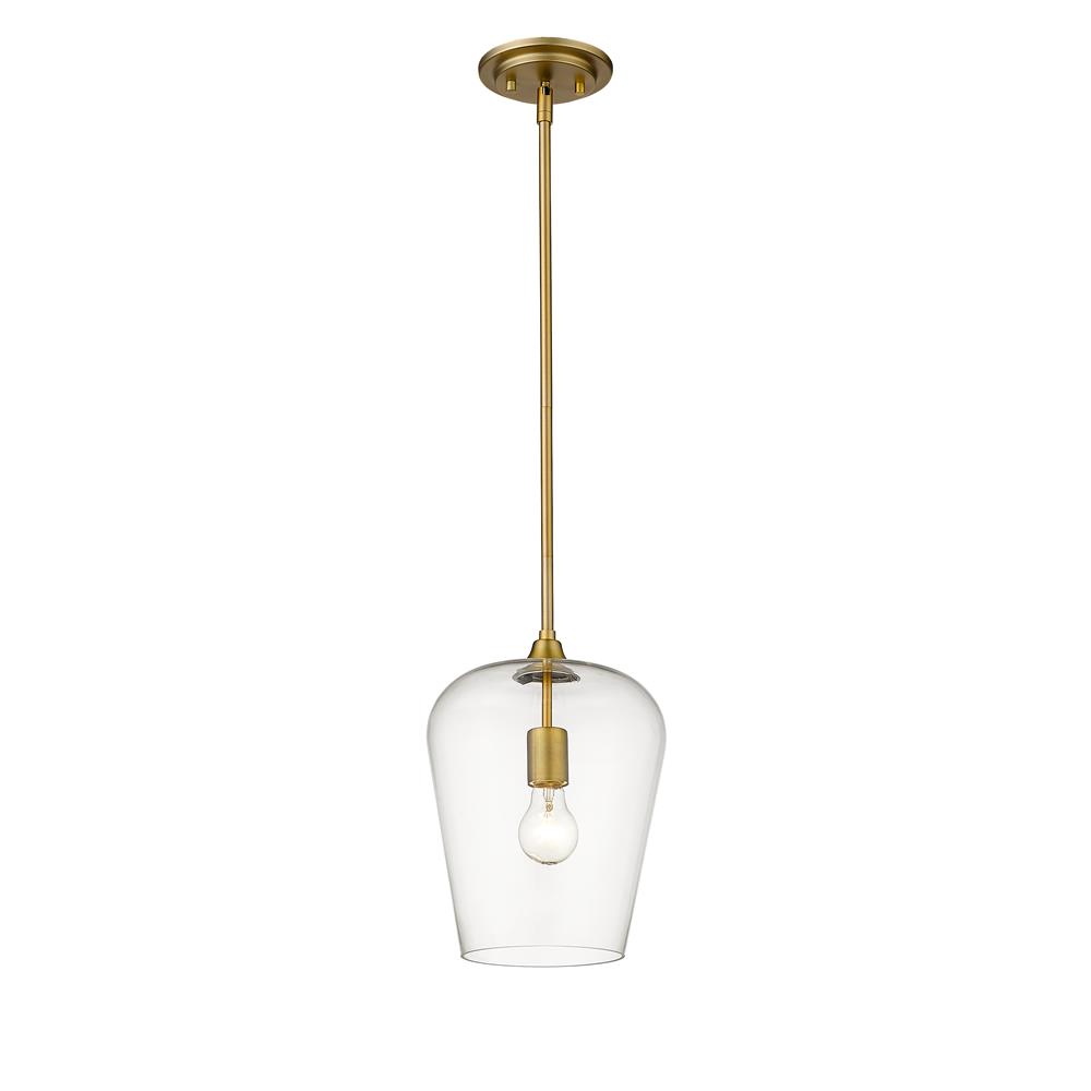 Z-Lite 473P9-OBR Joliet 1 Light Pendant in Olde Brass with Cleat Shade